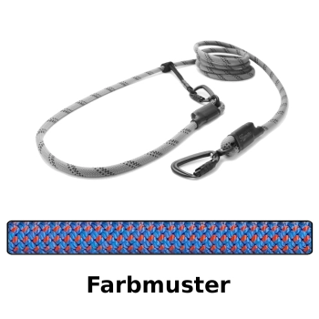 EASYLONG Hundeleine TWIST - L - 2m - blau mit roten Punkten